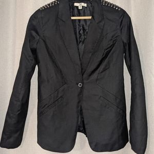 Ya Black Blazer with Shoulder Spikes Size Medium